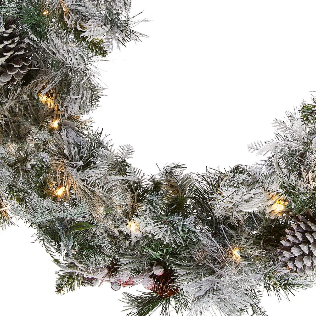 9 ft. Pre-Lit Snowy Bedford Pine Garland with LED Lights Pre-Lit Christmas Garlands|7-10 Feet Christmas Garlands