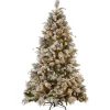Online 7.5 ft. Pre-Lit Snowy Bedford Pine Tree with Clear Lights Full|Pre-Lit