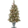 Outlet 4 ft. Pre-Lit Snowy Bristle Berry Tree with Clear Lights Pre-Lit|Entrance