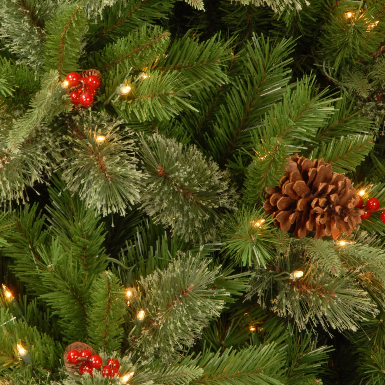 Outlet 4 ft. Pre-Lit Snowy Bristle Berry Tree with Clear Lights Pre-Lit|Entrance