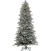 Discount 7 ft. Pre-Lit Snowy Calton Pine Tree with LED Lights Full|Pre-Lit