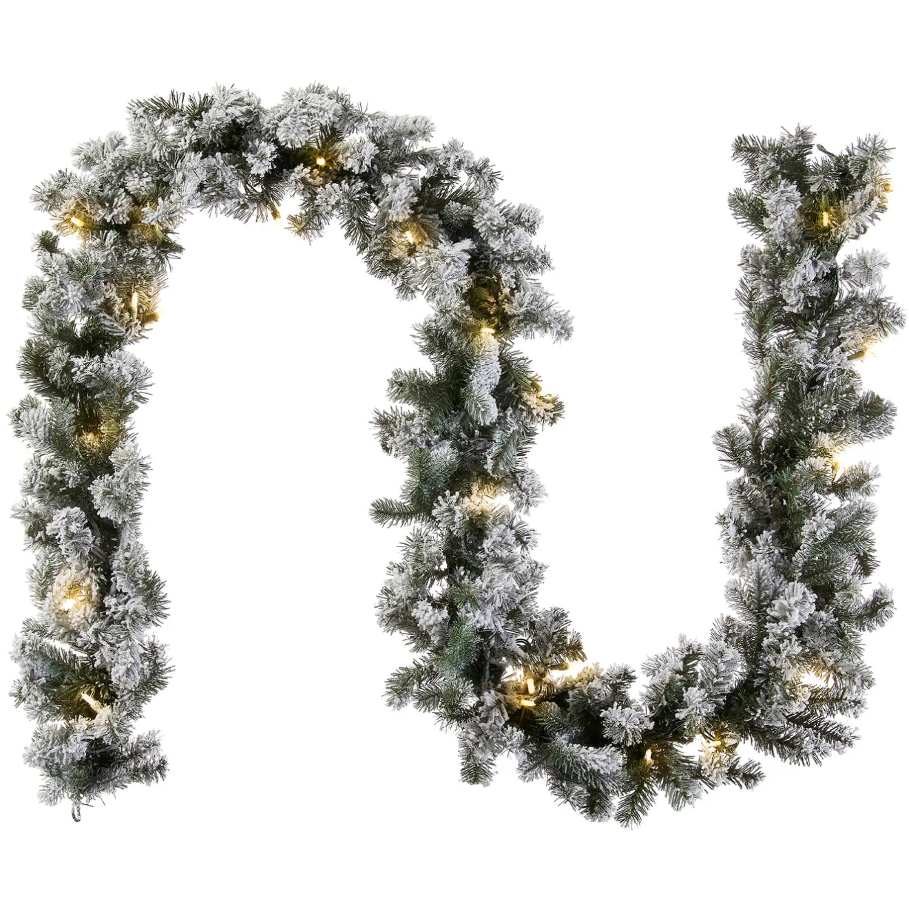 Hot 9 ft. Pre-Lit Snowy Camden Garland with Clear Lights Pre-Lit Christmas Garlands|7-10 Feet Christmas Garlands