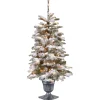 Best 4 ft. Pre-Lit Snowy Camden Tree with Clear Lights Full|Pre-Lit