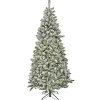 Sale 9 ft. Pre-Lit Snowy Chatham Slim Tree with PowerConnect Dual Colored LED Lights Slim|Pre-Lit