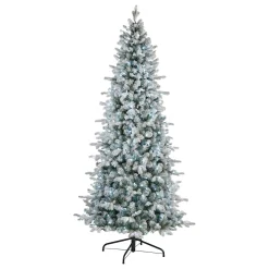 Outlet 7.5 ft. Pre-Lit Snowy Comet Slim Blue Tree with LED Lights Slim|7 To 7.5 Feet