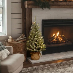 Best 3 ft. Pre-Lit Snowy Concolor Fir Tree with LED Lights Tabletop|Full
