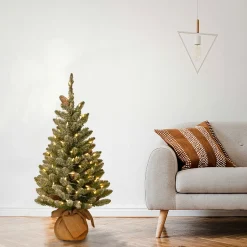 Best 3 ft. Pre-Lit Snowy Concolor Fir Tree with LED Lights Tabletop|Full