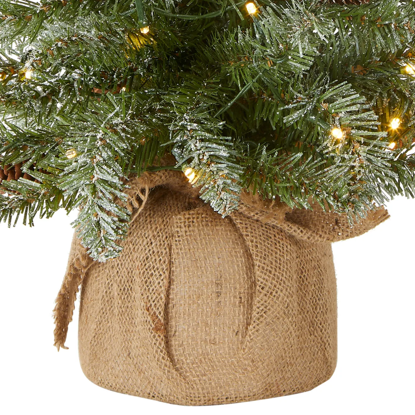 Outlet 2 ft. Pre-Lit Snowy Concolor Fir Tree with LED Lights Tabletop|Pre-Lit