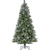 Best 7.5 ft. Pre-Lit Snowy Conconully Tree with LED Lights Pre-Lit|Full