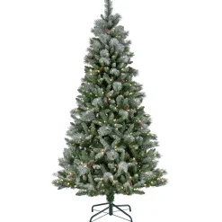 Best 7.5 ft. Pre-Lit Snowy Conconully Tree with LED Lights Pre-Lit|Full