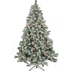 9 ft. Pre-Lit Snowy Crestview Tree with Clear Lights Pre-Lit|Full
