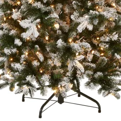 Discount 9 ft. Pre-Lit Snowy Everest Fir Medium Tree with Clear Lights Medium|Pre-Lit