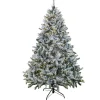 Clearance 9 ft. Pre-Lit Snowy Hudson Hinged Tree with PowerConnect Dual Color LED Lights Full|Pre-Lit