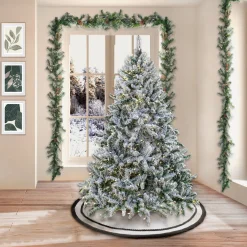 Clearance 6.5 ft. Pre-Lit Snowy Hudson Tree with PowerConnect Warm White LED Lights Pre-Lit|Full