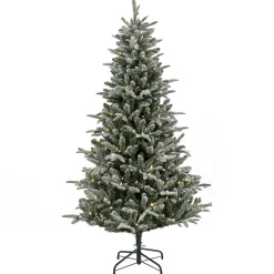 Best 6 ft. Pre-Lit Snowy Libby Fir Tree with LED Lights Full|Pre-Lit