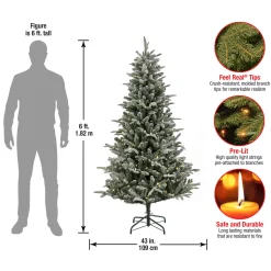 Best 6 ft. Pre-Lit Snowy Libby Fir Tree with LED Lights Full|Pre-Lit