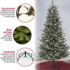 Best 6 ft. Pre-Lit Snowy Libby Fir Tree with LED Lights Full|Pre-Lit