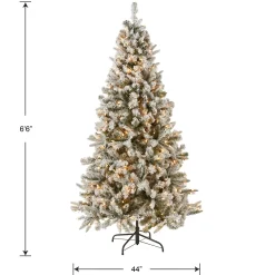 Online 6.5 ft. Pre-Lit Snowy Mixed Pine Tree with Clear Lights Full|Pre-Lit