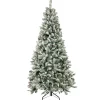Hot 6.5 ft. Pre-Lit Snowy Mixed Pine Tree with Multicolor Lights Full|Pre-Lit