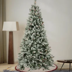 Hot 6.5 ft. Pre-Lit Snowy Mixed Pine Tree with Multicolor Lights Full|Pre-Lit