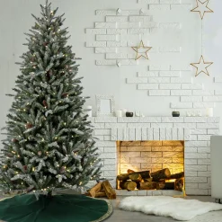 Online 7 ft. Pre-Lit Snowy Olallie Pine Tree with LED Lights Full|Pre-Lit
