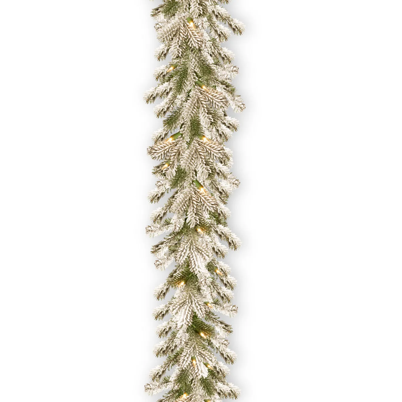 Discount 9 ft. Pre-Lit Snowy Sheffield Spruce Garland with Twinkly LED Lights Pre-Lit Christmas Garlands|7-10 Feet Christmas Garlands