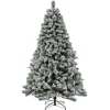 Hot 7.5 ft. Pre-Lit Snowy Silver Hill Pine Tree with LED Lights Full|Pre-Lit