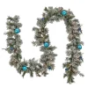New 9 ft. Pre-Lit Snowy Tinkham Pine Garland with LED Lights Pre-Lit Christmas Garlands|7-10 Feet Christmas Garlands