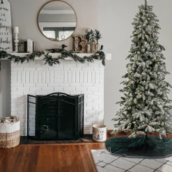 Outlet 7.5 ft. Pre-Lit Snowy Vintin Fir Tree with LED Lights Full|Pre-Lit