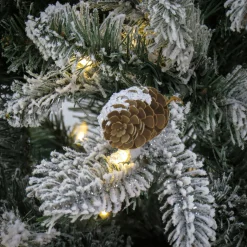 Outlet 7.5 ft. Pre-Lit Snowy Vintin Fir Tree with LED Lights Full|Pre-Lit