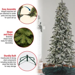 Outlet 7.5 ft. Pre-Lit Snowy Vintin Fir Tree with LED Lights Full|Pre-Lit