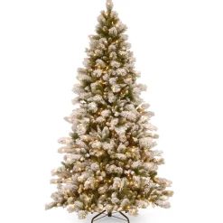 Best 7.5 ft. Pre-Lit Snowy Westwood Pine Full Tree with Clear Lights Pre-Lit|Full