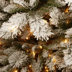 New 7.5 ft. Pre-Lit Snowy Westwood Pine Slim Tree with Clear Lights Slim|Pre-Lit