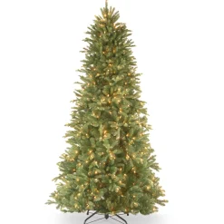 Discount 7.5 ft. Pre-Lit Tiffany Fir Slim Tree with Clear Lights Slim|Pre-Lit