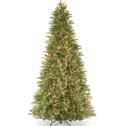 Online 12 ft. Pre-Lit Tiffany Fir Slim Tree with Clear Lights Pre-Lit|12 Feet And Taller