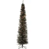 7 ft. Pre-Lit Tinsel Collection Black Tree with Clear Lights Slim|Pre-Lit
