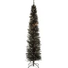 Online 6 ft. Pre-Lit Tinsel Collection Black Tree with Clear Lights Slim|Pre-Lit