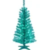 Online 4 ft. Pre-Lit Tinsel Collection Turquoise Tree with Clear Lights Full|Pre-Lit