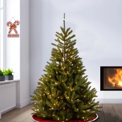 Clearance 7.5 ft. Pre-Lit Topeka Spruce Tree with Clear Lights Pre-Lit|7 To 7.5 Feet