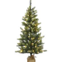 Hot 4.5 ft. Pre-Lit Trinity Spruce Tree with LED Lights Pre-Lit|Slim