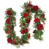 Discount 9 ft. Pre-Lit Vienna Waltz Decorated Garland with LED Lights 7-10 Feet Christmas Garlands