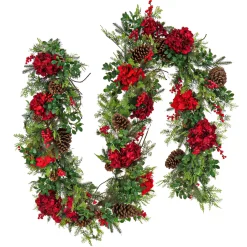 Discount 9 ft. Pre-Lit Vienna Waltz Decorated Garland with LED Lights 7-10 Feet Christmas Garlands