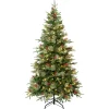 New 6 ft. Pre-Lit Virginia Pine Mixed Tree with LED Lights Full|Pre-Lit