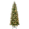 Sale 6 ft. Pre-Lit Virginia Pine Mixed Slim Tree with Warm White LED Lights Slim|Pre-Lit