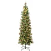 Clearance 7.5 ft. Pre-Lit Virginia Pine Mixed Slim Tree with Warm White LED Lights Slim|Pre-Lit