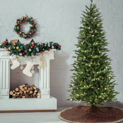 7.5 ft. Pre-Lit Wallace Pine Tree with LED Lights Full|Pre-Lit