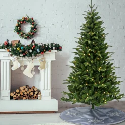 Clearance 6 ft. Pre-Lit Whatcom Pine Tree with LED Lights Full|Pre-Lit