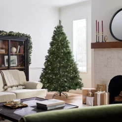 Sale 7.5 ft. Pre-Lit Winchester Pine Tree with Clear Lights Full|Pre-Lit