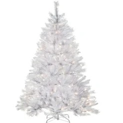 6 ft. Pre-Lit Winchester Pine White Tree with Clear Lights Full|Pre-Lit