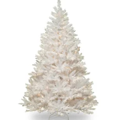 Best 7 ft. Pre-Lit Winchester Pine White Tree with Clear Lights Full|Pre-Lit